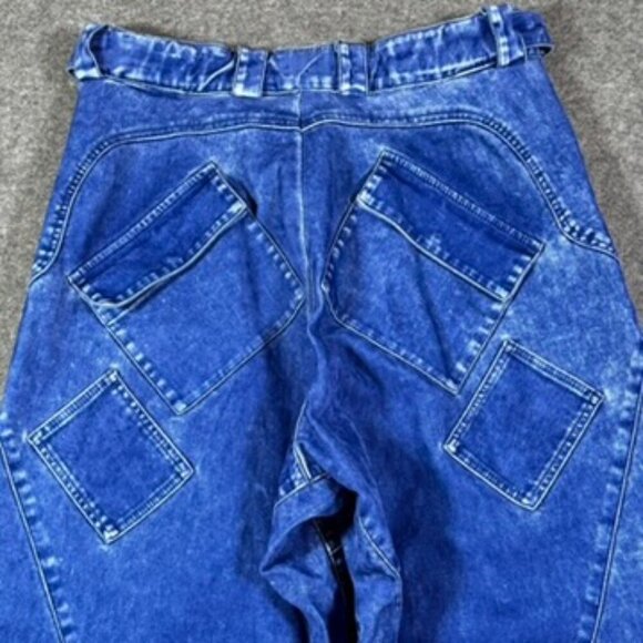 Marcelo Burlon Mens Logo-Embroidered Denim Soft Cargo Trousers Sz Small 32x29 - Picture 6 of 16